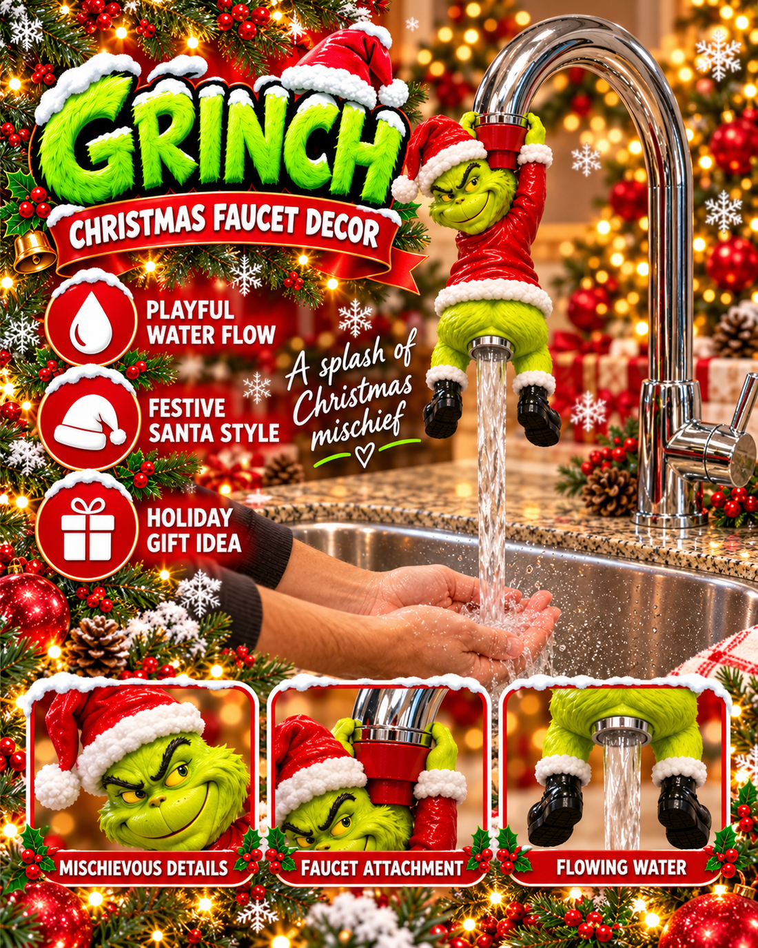 Grinch – Christmas Faucet Decor